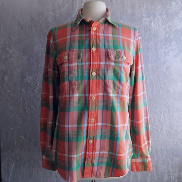 POLO RALPH LAUREN Plaid Button Down Shirt SIze L Cotton Custom Fit Colorful - Picture 1 of 9